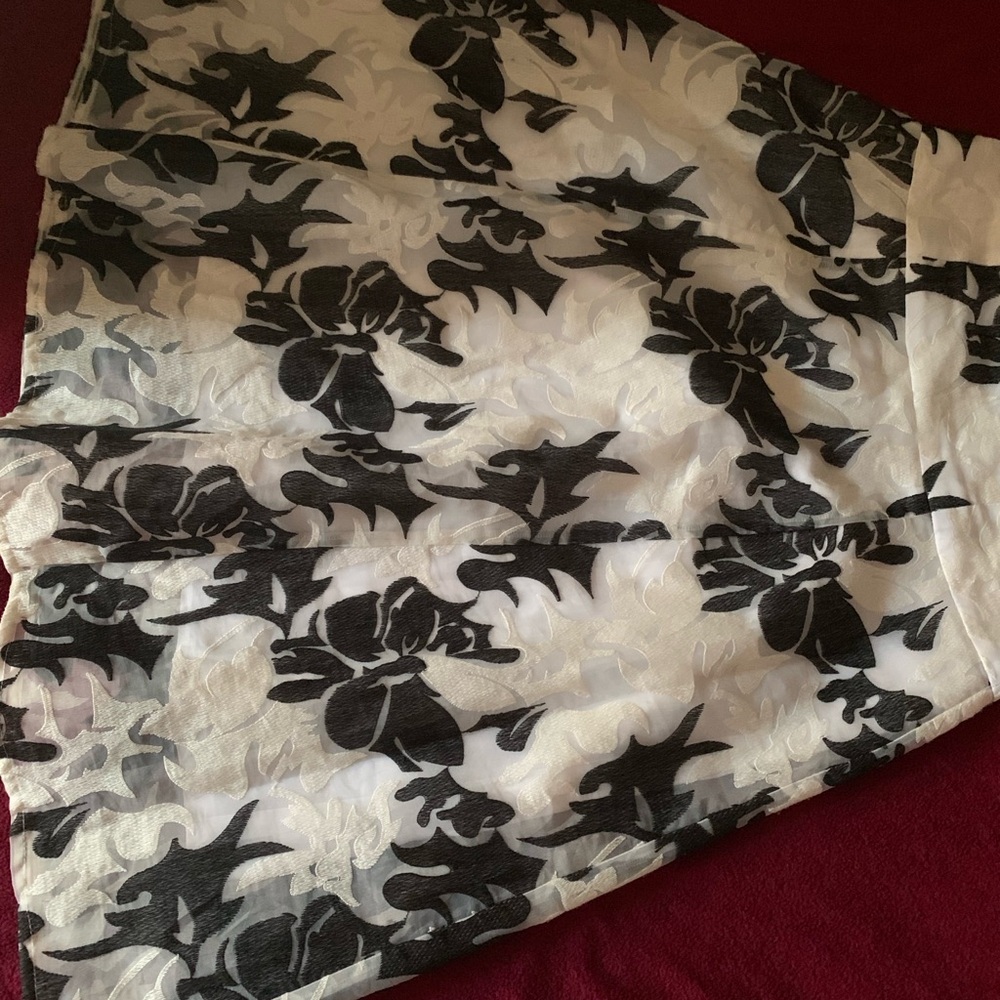 Nanette Lepore Black and White Embellished Midi Skirt
